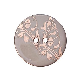 Polyesterknopf 2-Loch Blumen – grau/roségold, 