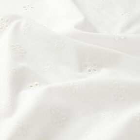 Lochstickerei Blumen mit Bogenkante – weiss, 