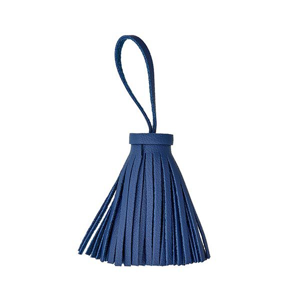 Quaste Lederimitat [60mm] – marineblau,  image number 1