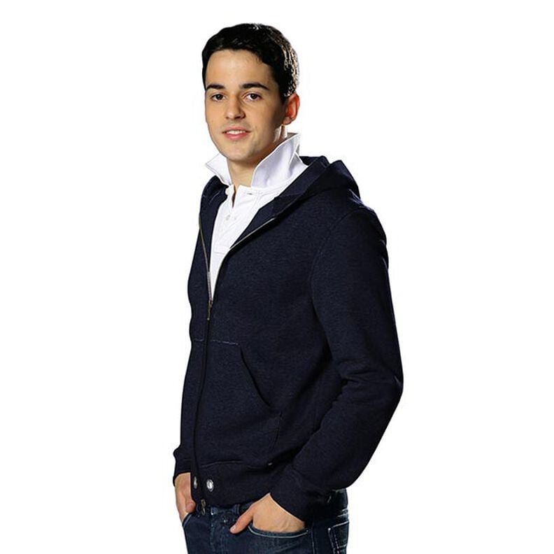 Leichter Baumwollsweat Uni – nachtblau,  image number 5