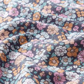 GOTS Baumwollpopeline Blumenwiese | Poppy Fabrics – schiefergrau, 