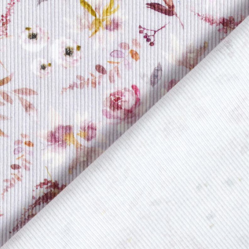Rippenjersey zarte Wildblumen Digitaldruck – pastellflieder/rotlila,  image number 4