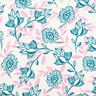 Viskose-Leinen-Mix Blumen | Poppy Fabrics – elfenbein/türkis,  thumbnail number 1