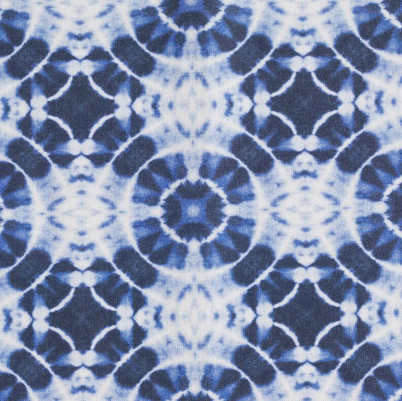 Dekostoff Canvas Batik-Kreise – indigo/weiss, image number 5