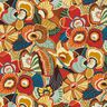 Baumwollstoff Cretonne Folklore Blumen – karminrot/petrol,  thumbnail number 1