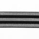Gestreiftes Gummiband [40 mm] – schwarz/silber,  thumbnail number 1