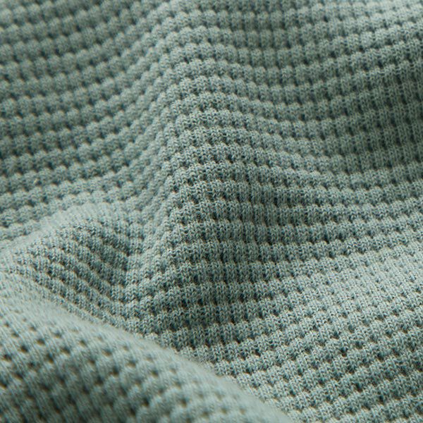Mini Baumwoll-Waffeljersey Uni – schilf | Reststück 140cm