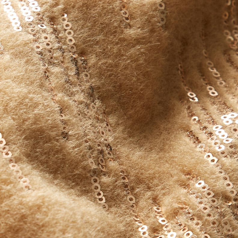 Mantelstrick Paillettenstreifen – beige,  image number 3