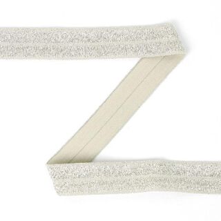 Elastisches Einfassband (Falzgummi), glitter - creme, 