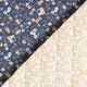 Steppstoff Doubleface kleine Blumensträuße – marineblau/sand,  thumbnail number 1
