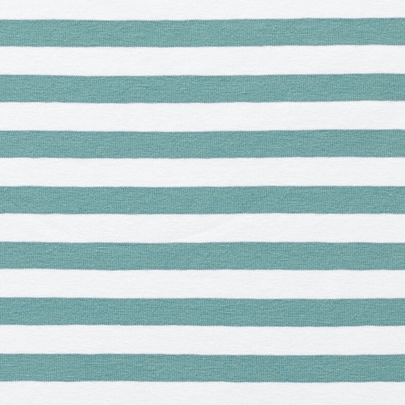 Baumwolljersey breite Streifen – mint/weiss,  image number 1