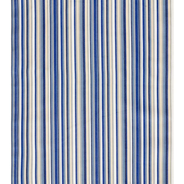 Outdoor Liegestuhlstoff Längsstreifen, 44 cm – blau | Reststück 50cm