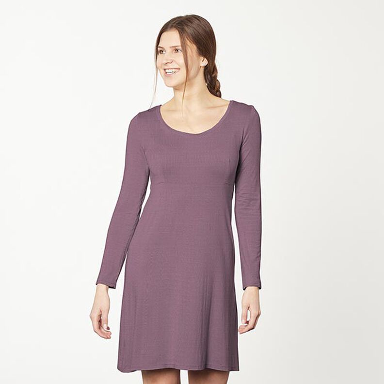 Baumwolljersey Medium Uni – aubergine,  image number 6