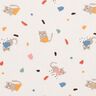 Baumwollpopeline Katzen Konfetti – elfenbein/helltaupe,  thumbnail number 1