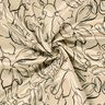 Stretchvelours Blumenskizzen – sand/schwarz,  thumbnail number 3