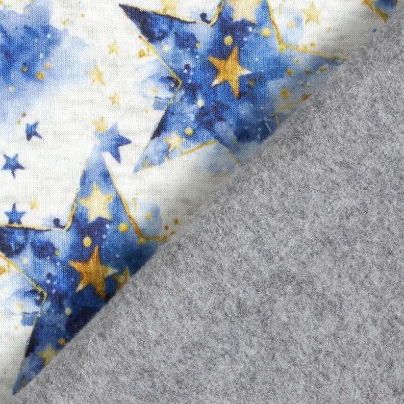 Alpenfleece Aquarell-Sterne – natur/indigo, image number 4