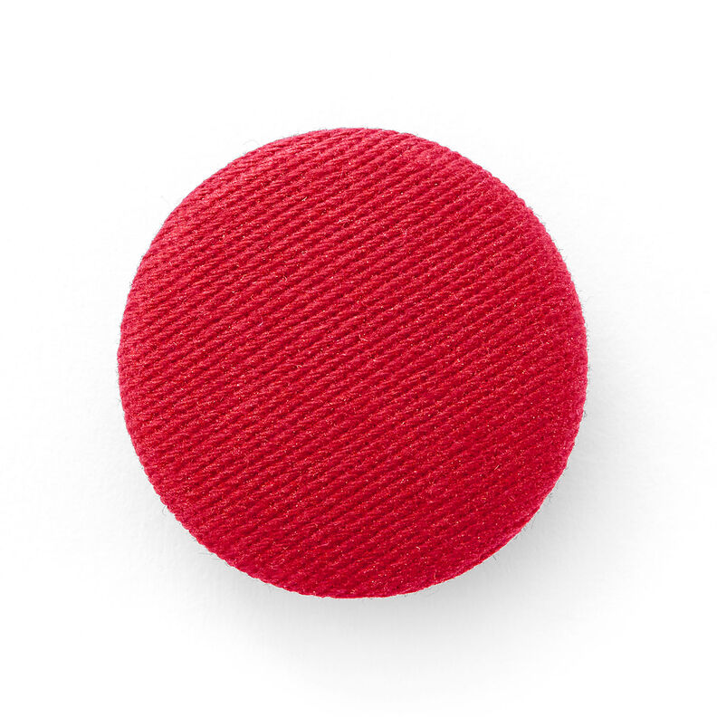 Bezogener Knopf, Baumwollköper Stretch – chili,  image number 1