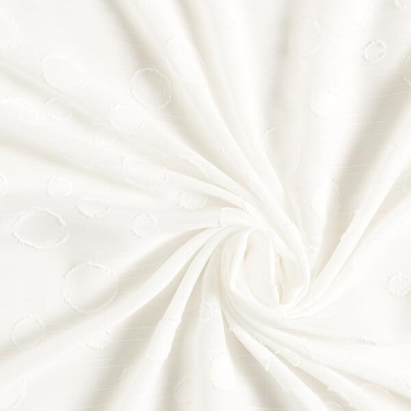 Chiffon Dobby gemischte Punkte – weiss | Reststück 50cm