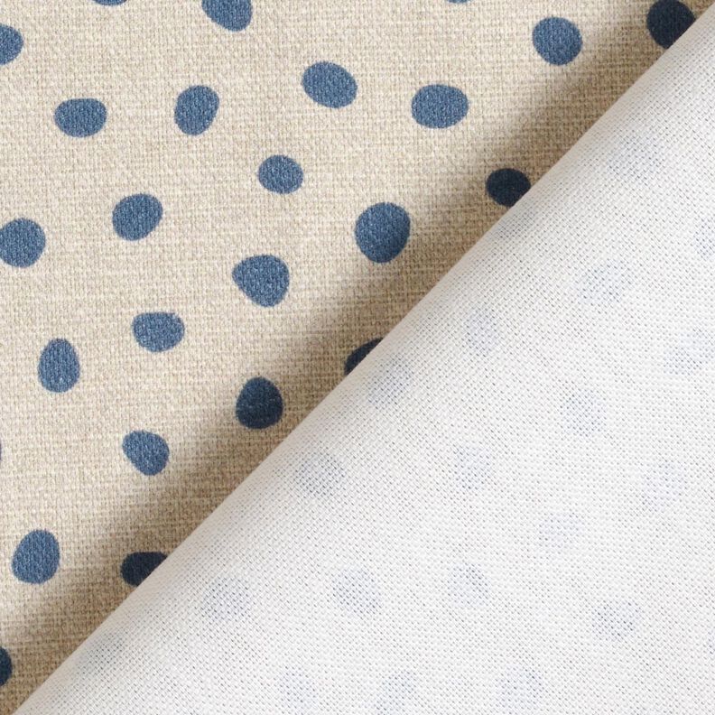 Dekostoff Halbpanama lockere Punkte – blau/cashew, image number 4