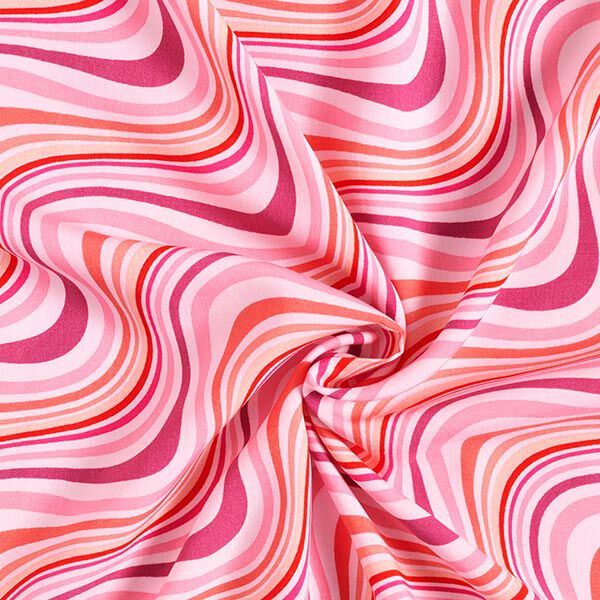 Feines Viskosegewebe Wellen – rosé | Reststück 100cm