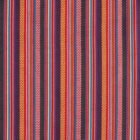Dekostoff Jacquard Chevron-Streifen – karminrot/grün, 