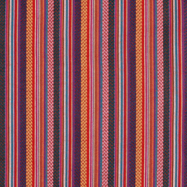 Dekostoff Jacquard Chevron-Streifen – karminrot/grün,  image number 1
