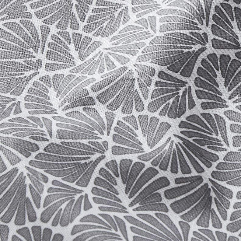 Beschichtete Baumwolle abstrakte Mini-Blätter – grau/weiss, image number 3