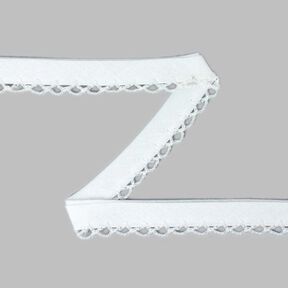 Schrägband mit Häkelborte 9 – weiss, 