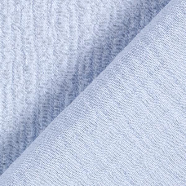 GOTS Musselin/ Doppel-Krinkel Gewebe | Tula – babyblau | Reststück 50cm