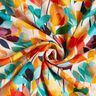 Viskose-Leinen-Mix stilisierte Blumen – wollweiss/orange,  thumbnail number 3