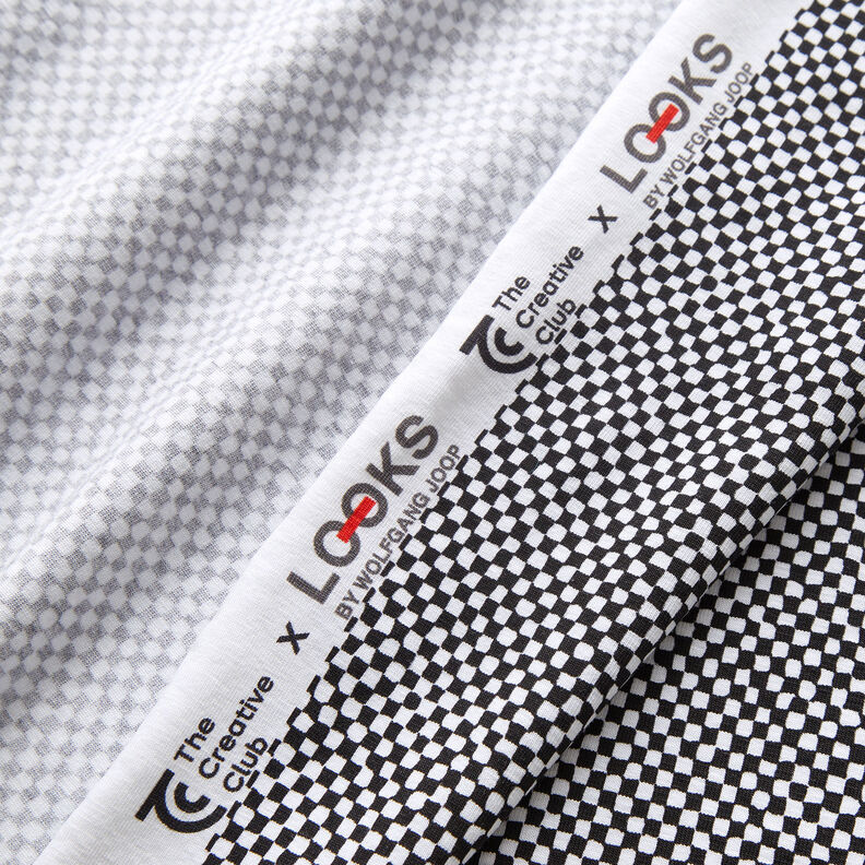 GOTS Baumwolljersey Mini-Karo | TCC x LOOKS by Wolfgang Joop – schwarz/weiss,  image number 4