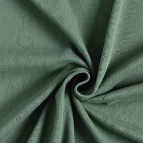 Feinstrickjersey mit Lochmuster – dunkelgrün, 