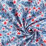 Badeanzugstoff Blumen und Palmenwedel – weiss/indigo,  thumbnail number 3