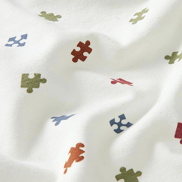Stoffpaket Jersey Puzzelteile – wollweiss, image number 3