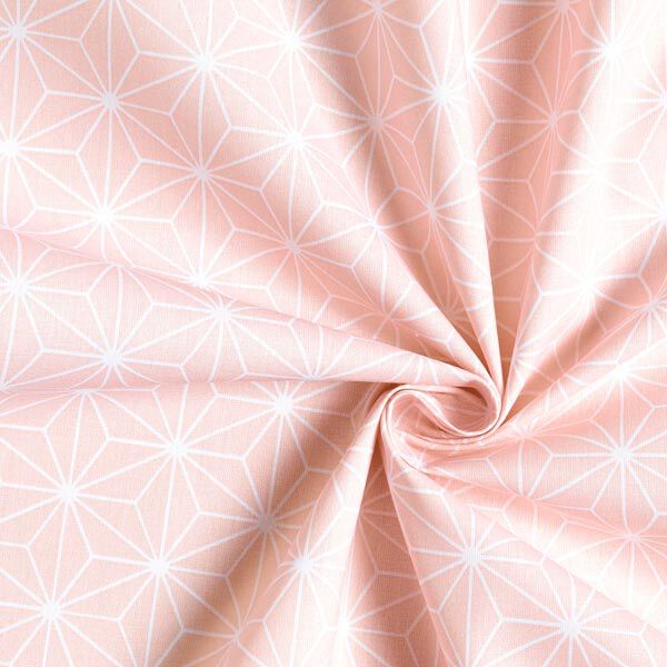 Baumwollstoff Cretonne Japanische Sterne Asanoha – rosa