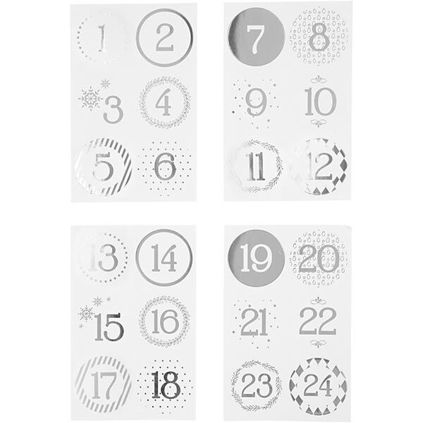 Adventskalender-Sticker – silber/ weiss, image number 3