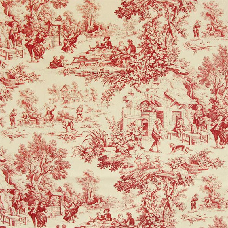 Toile de Jouy – karminrot,  image number 1