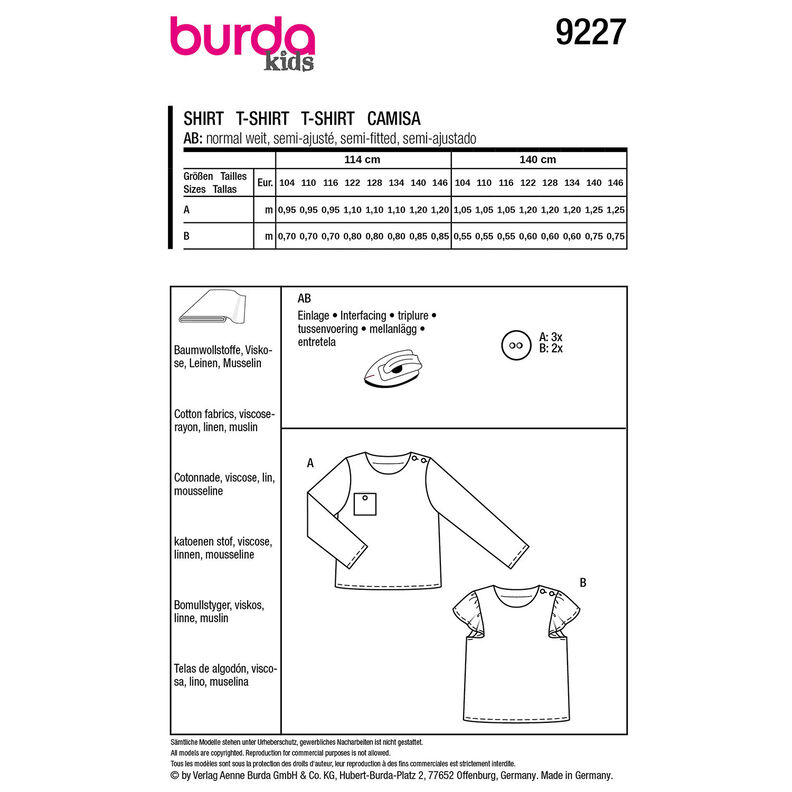 Shirt | Burda 9227 | 104-146,  image number 7
