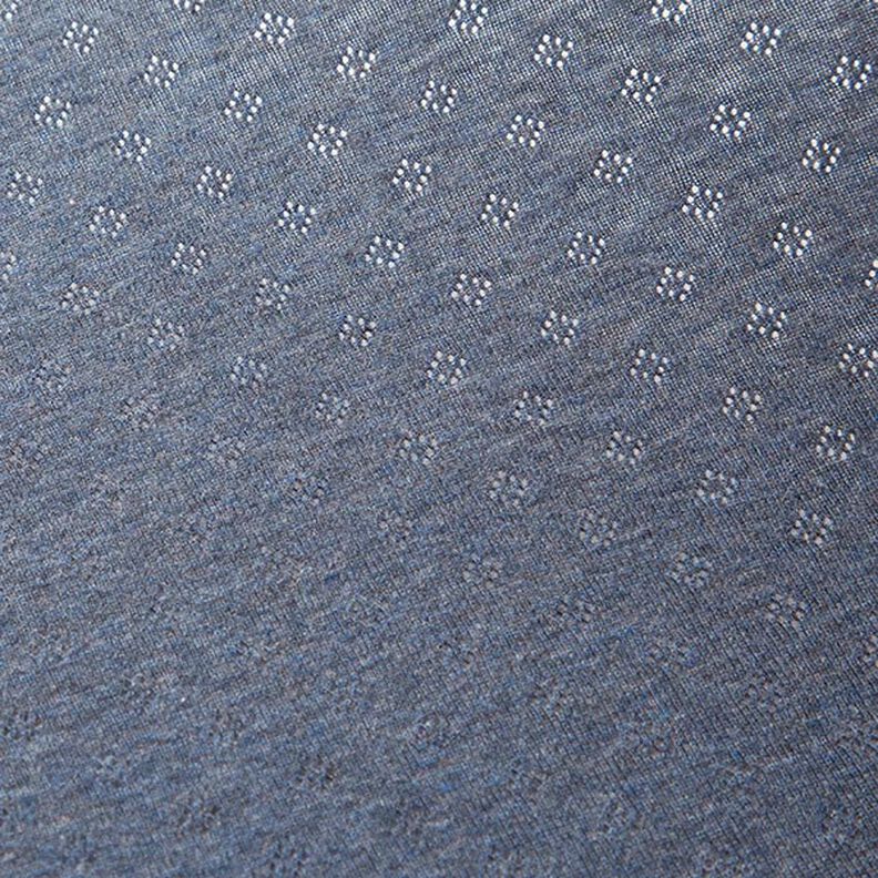 Feinstrickjersey mit Lochmuster Melange – jeansblau,  image number 3
