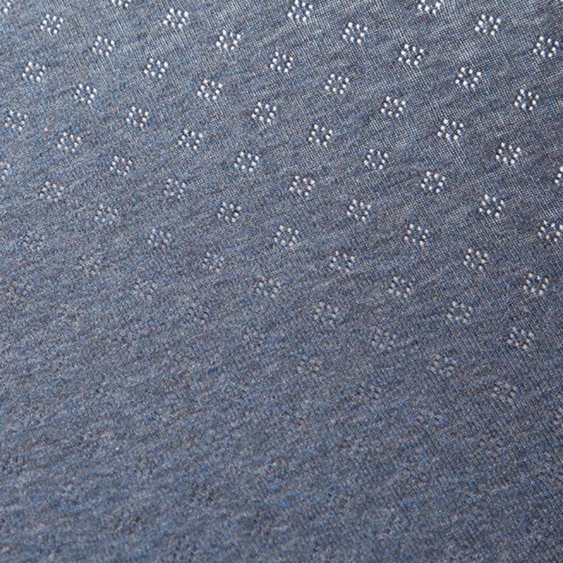 Feinstrickjersey mit Lochmuster Melange – jeansblau,  image number 3
