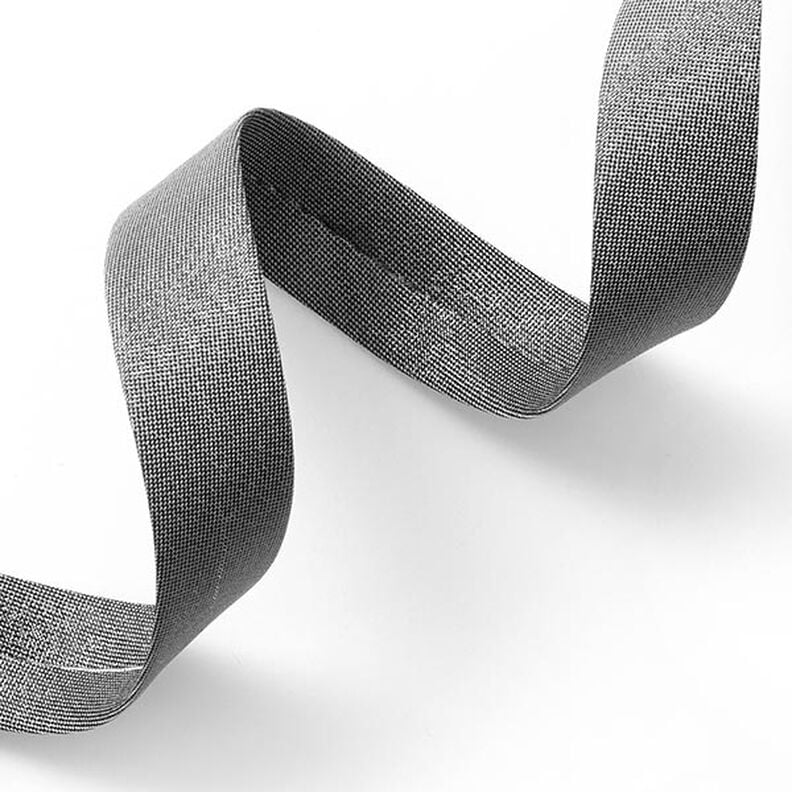 Schrägband Metallic [20 mm] – schwarz,  image number 1