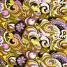 Viskosestoff Retro-Blumen – oliv/lila,  thumbnail number 1