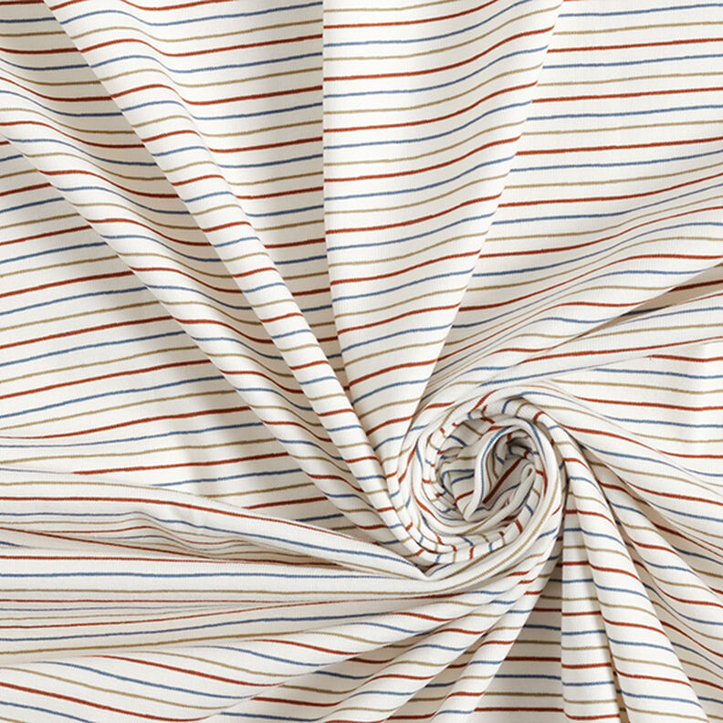 Baumwolljersey gezeichnete Linien – wollweiss,  image number 3
