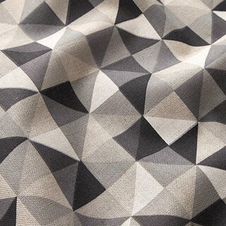 Dekostoff Halbpanama Rautenmuster Retro – grau/schwarz, 