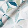 Viskosestoff geometrisches Blumenmuster – weiss/aquablau | Reststück 80cm,  thumbnail number 4