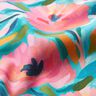 Dekostoff Baumwollköper gemalte Blüten  – rosa/türkis,  thumbnail number 2