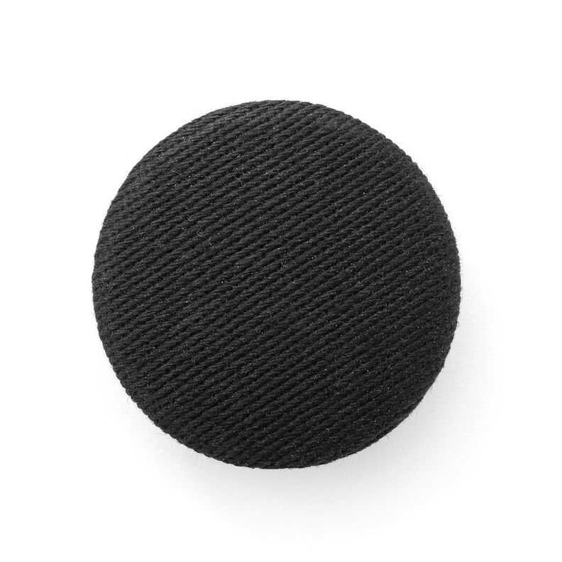 Bezogener Knopf, Baumwollköper Stretch – schwarz,  image number 1