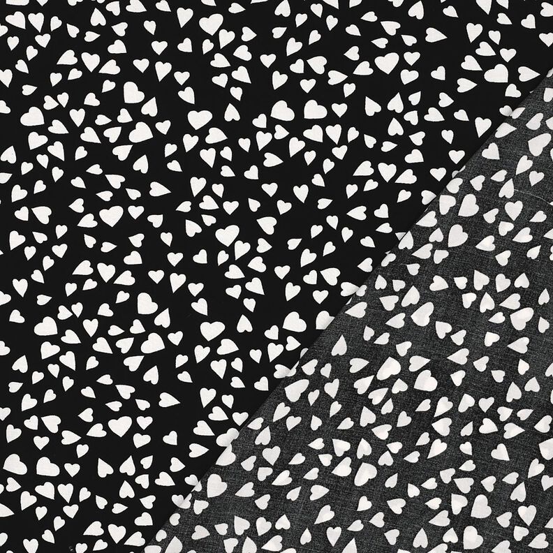 LENZING&trade; ECOVERO&trade; Viskosestoff Herzen &ndash; schwarz/weiss,  image number 4