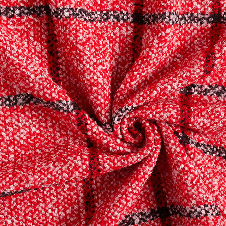 Mantel-Bouclé Karo – rot,  image number 3