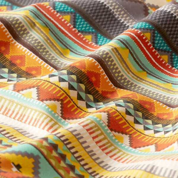 Cretonne Baumwollstoff Inka – terracotta